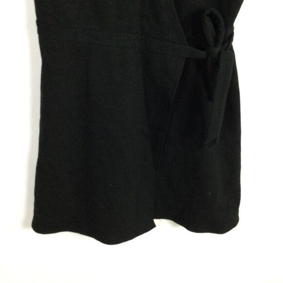 J. Crew Womens Ponte Faux Wrap Dress Tie Waist Sleeveless Black Size S L2357 NWT - Picture 5 of 16